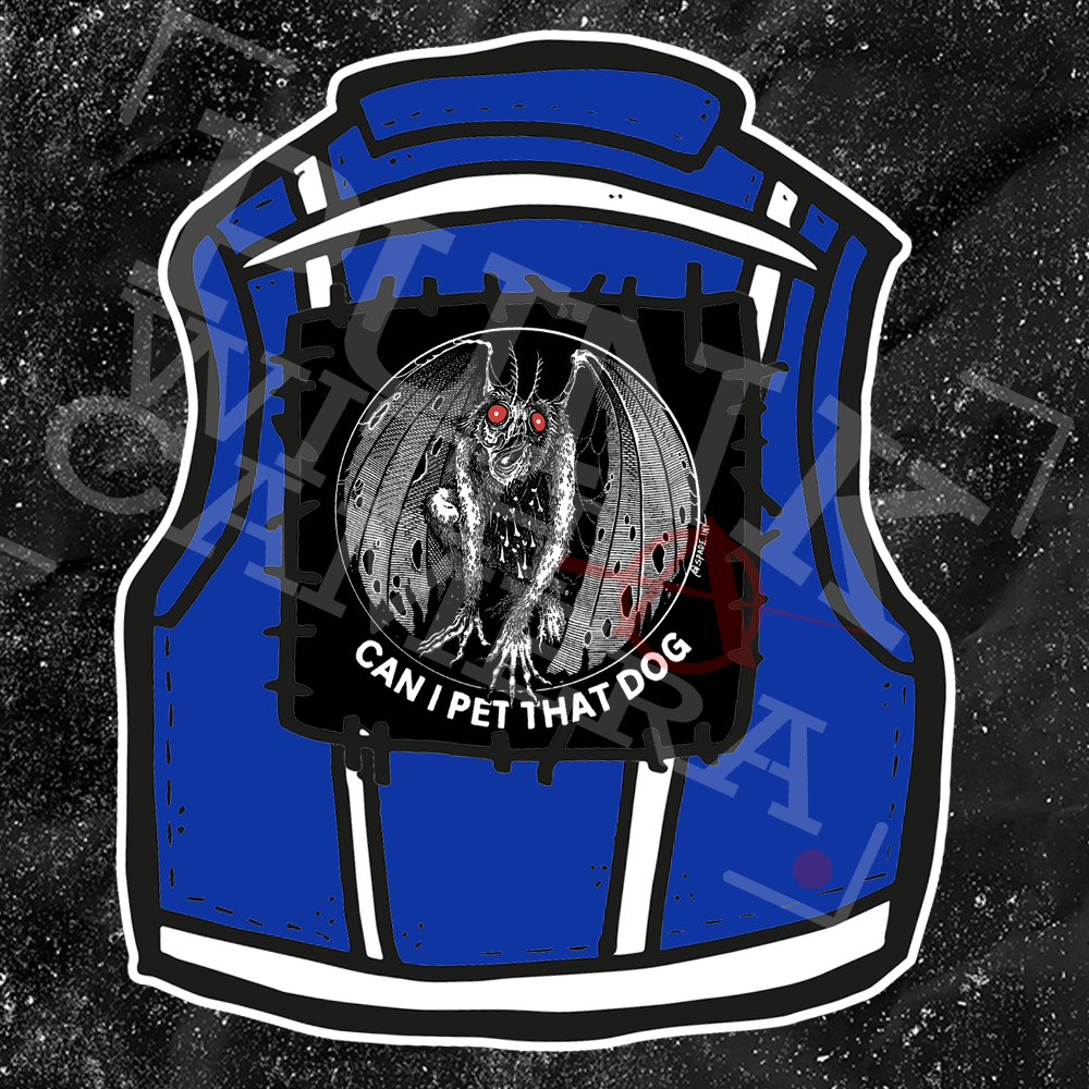 Moth Man Can I Pet That Dog - Backpatch