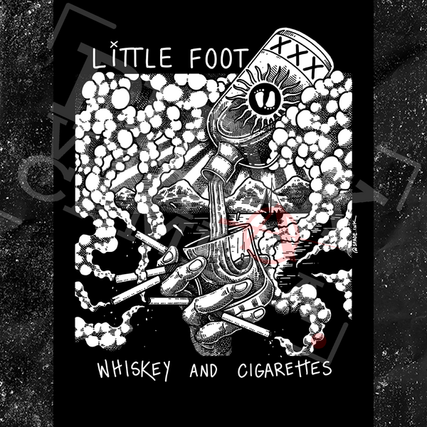Little Foot - Whiskey & Cigarettes - Sticker (3X3)