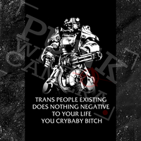 Fallout Power Armor Trans people Existing Does Nothing Negative To Your Life You Cry Baby Bitch - Sticker (3X3)