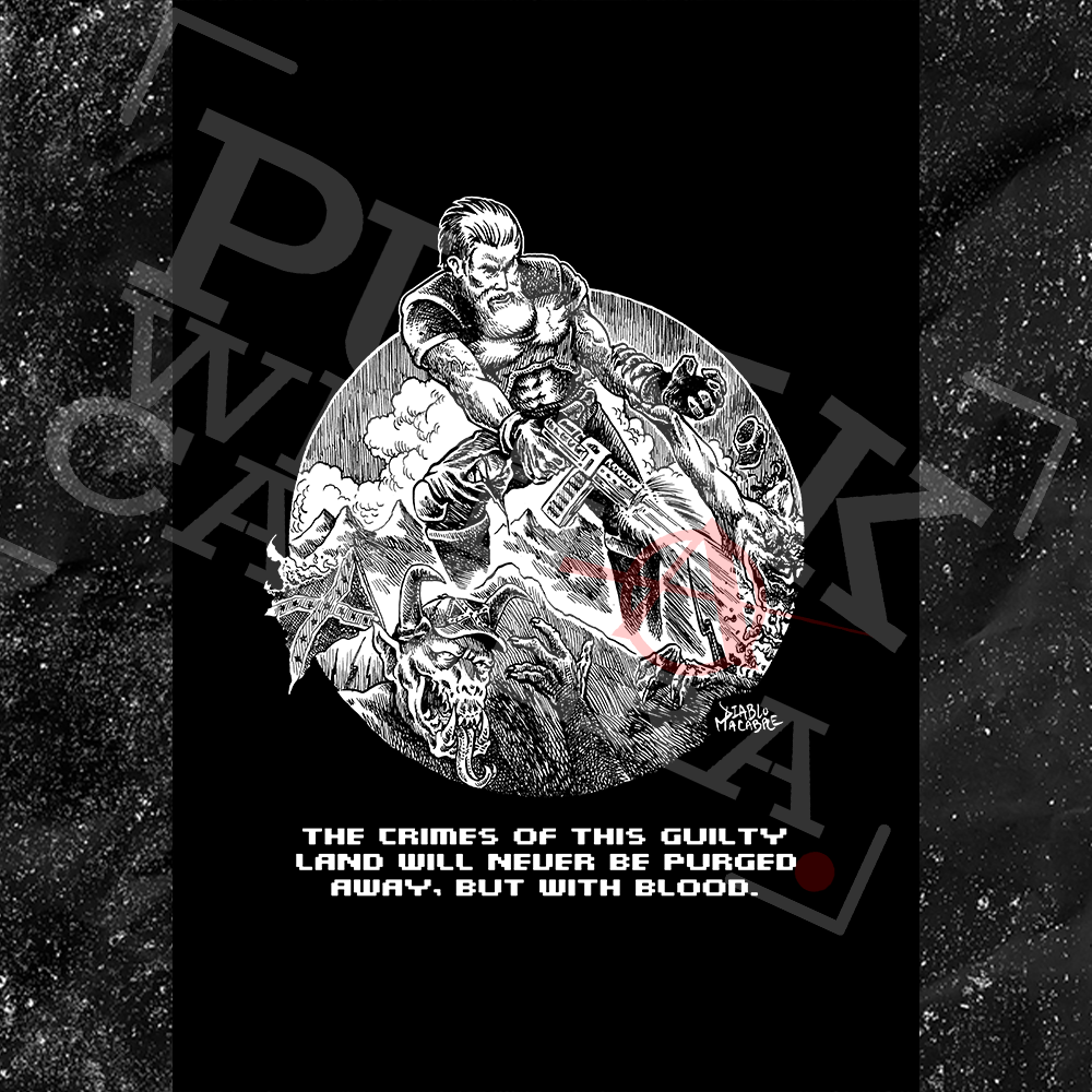 John Brown X Doom "The Crimes Of This Guilty Land Will Never Be Purged Away, But With Blood." - Sticker (3X3)