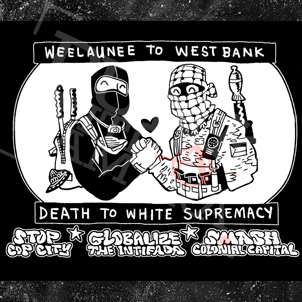 Weelaunee To West Bank Death To White Supremacy - Jonas Goonface - Mutual Aid Design