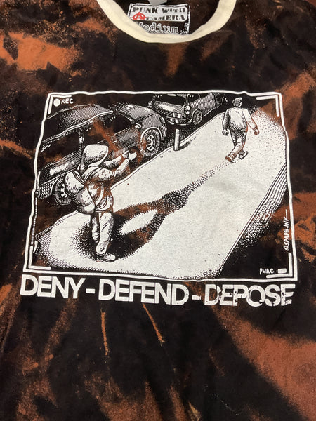 Deny defend depose - ringer - Medium - Bleached Draft
