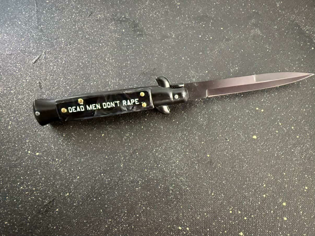 Dead Men Don't Rape - Engraved Switchblade