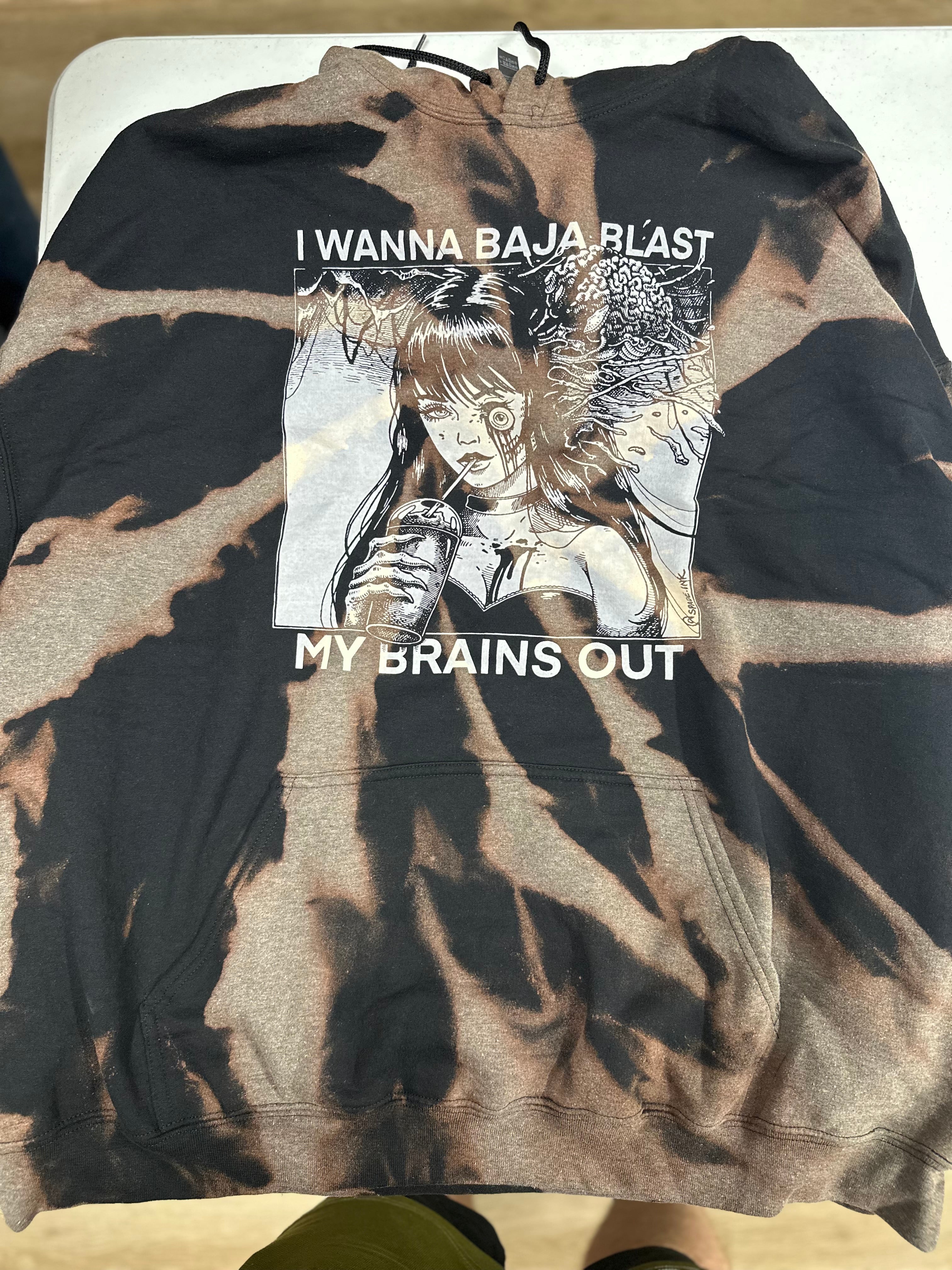 Baja Blast - 3XL - Discounted Bleached Hoodie