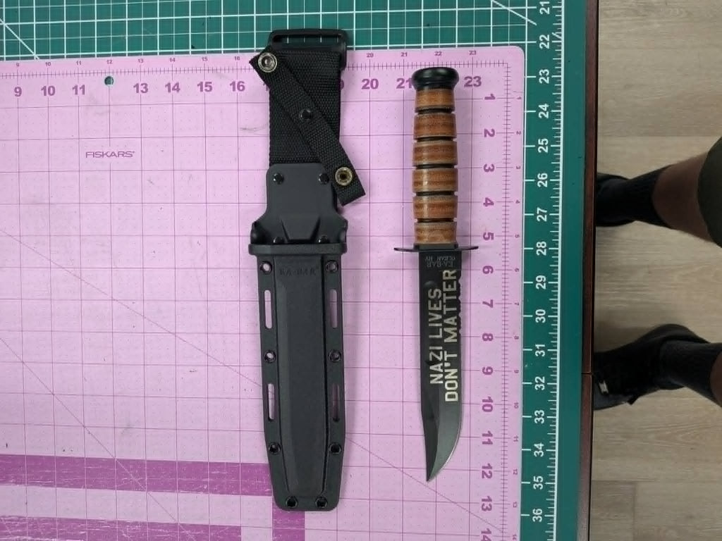 Kabar USMC Fighting Knife - Fixed Blade With Sheath - Laser Engraved