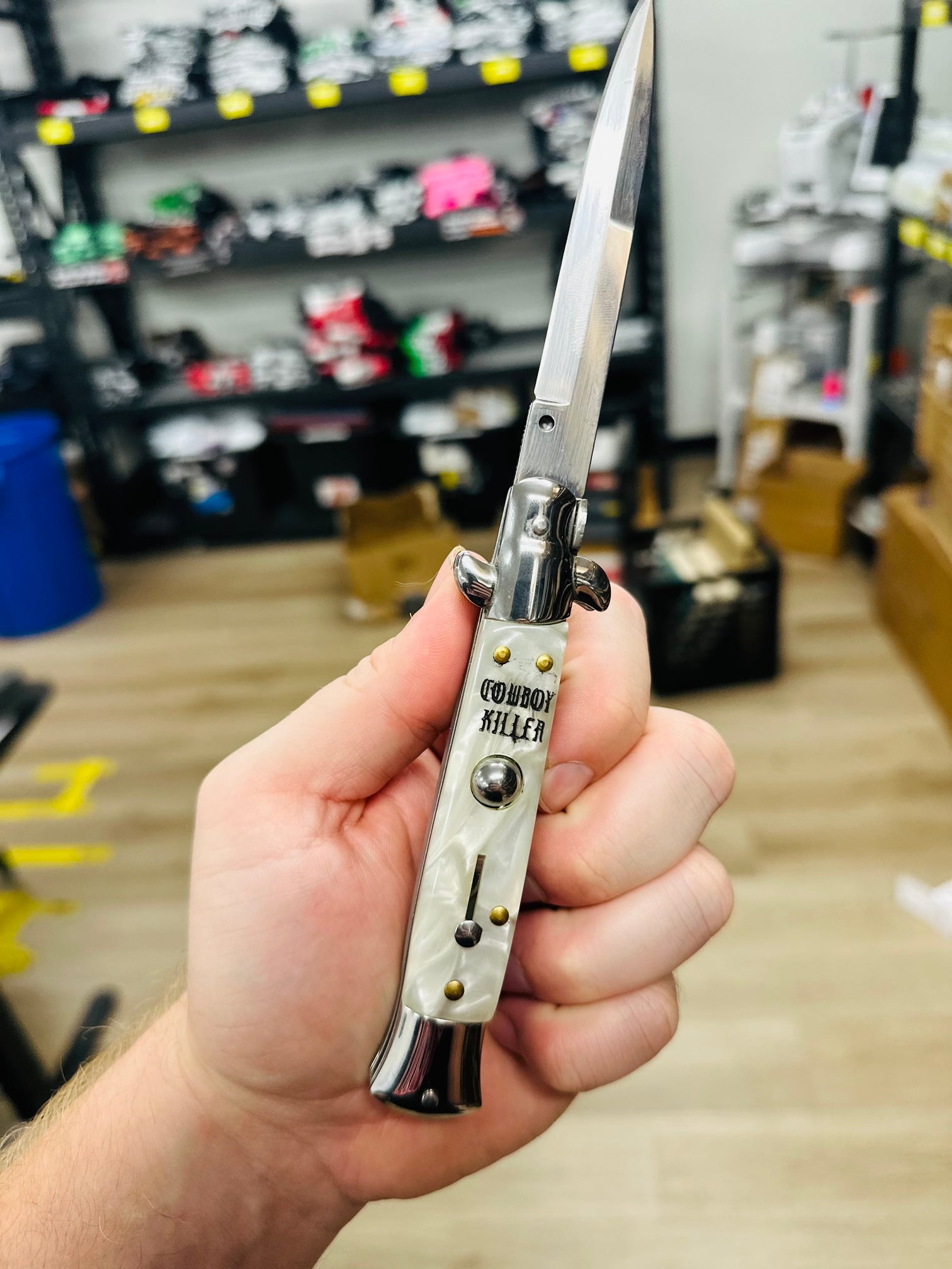 Cowboy Killer - Engraved Switchblade