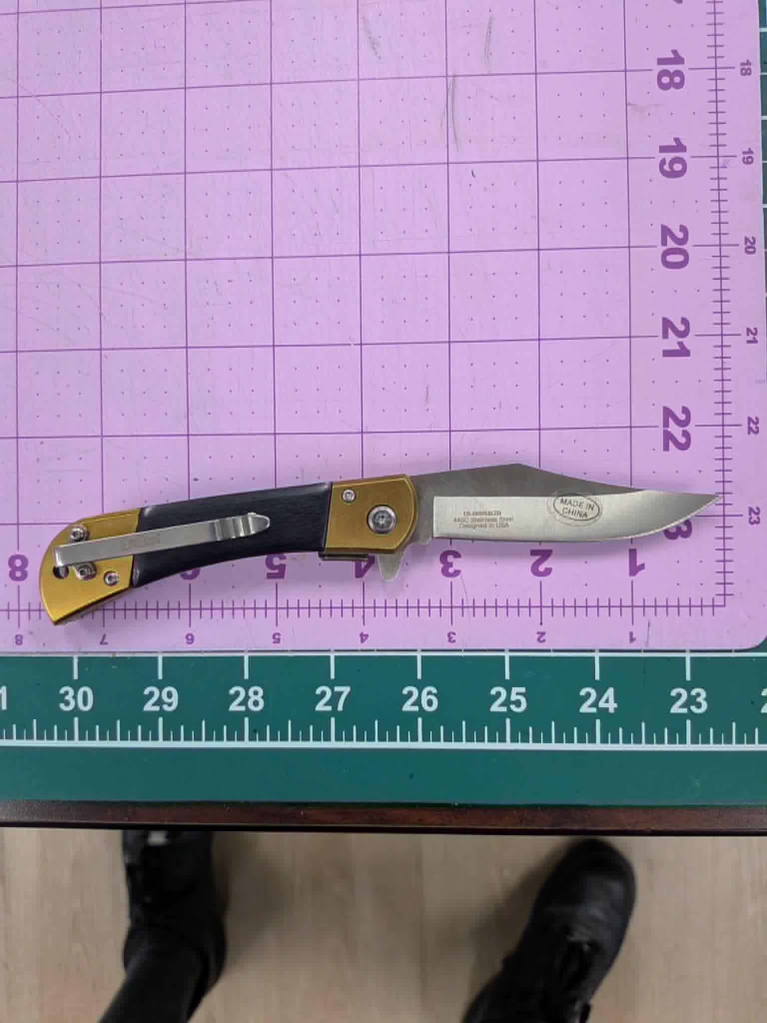 Linerlock Pocket Knife With Pocket Clip - Laser Engraved