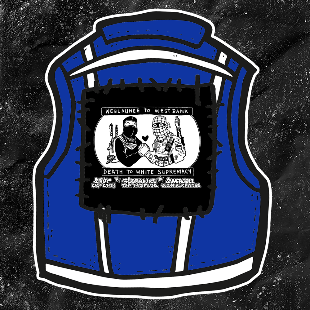 Weelaunee To West Bank Death To White Supremacy - Backpatch - Mutual Aid Design