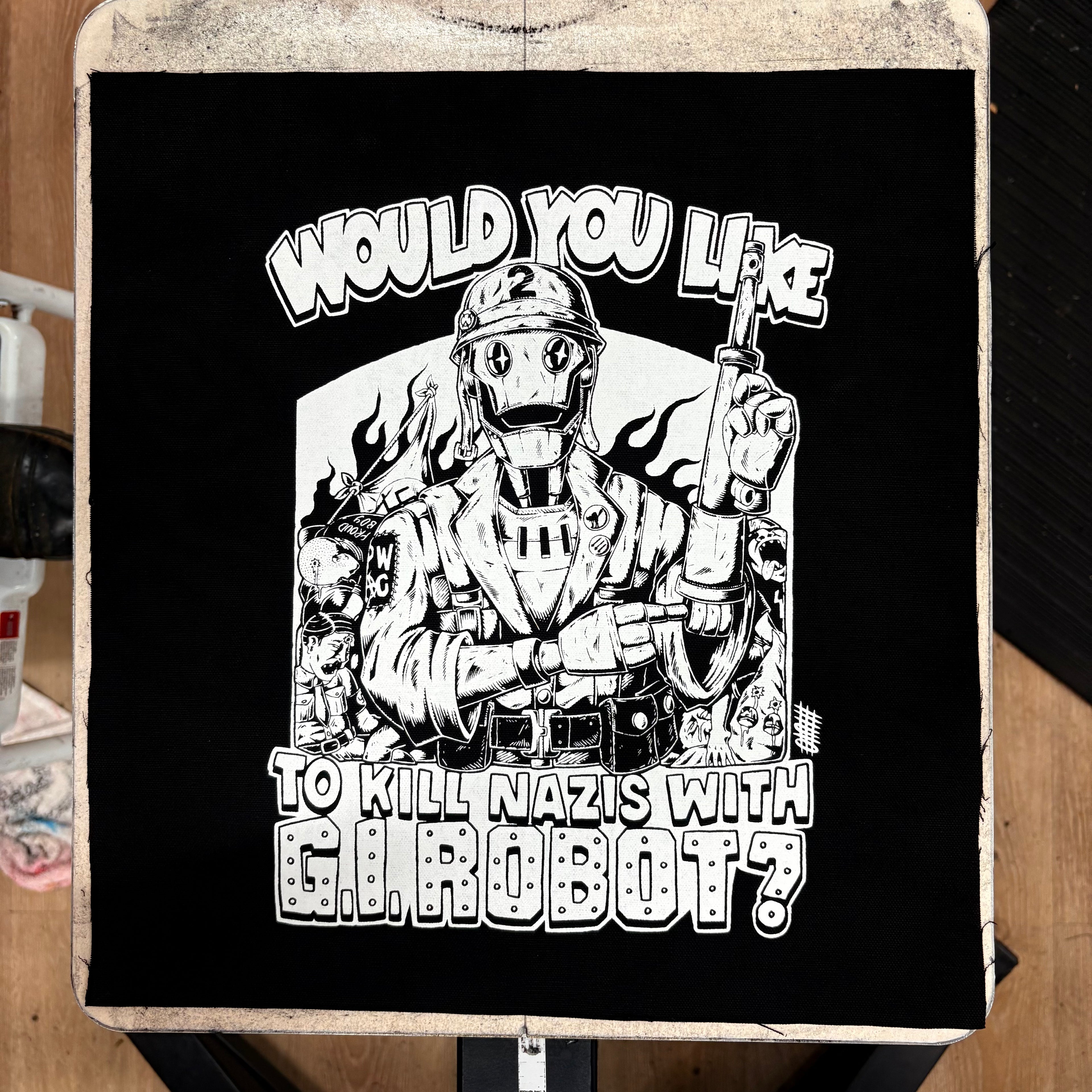 Would You Like To Kill Nazis With GI Robot? - Backpatch