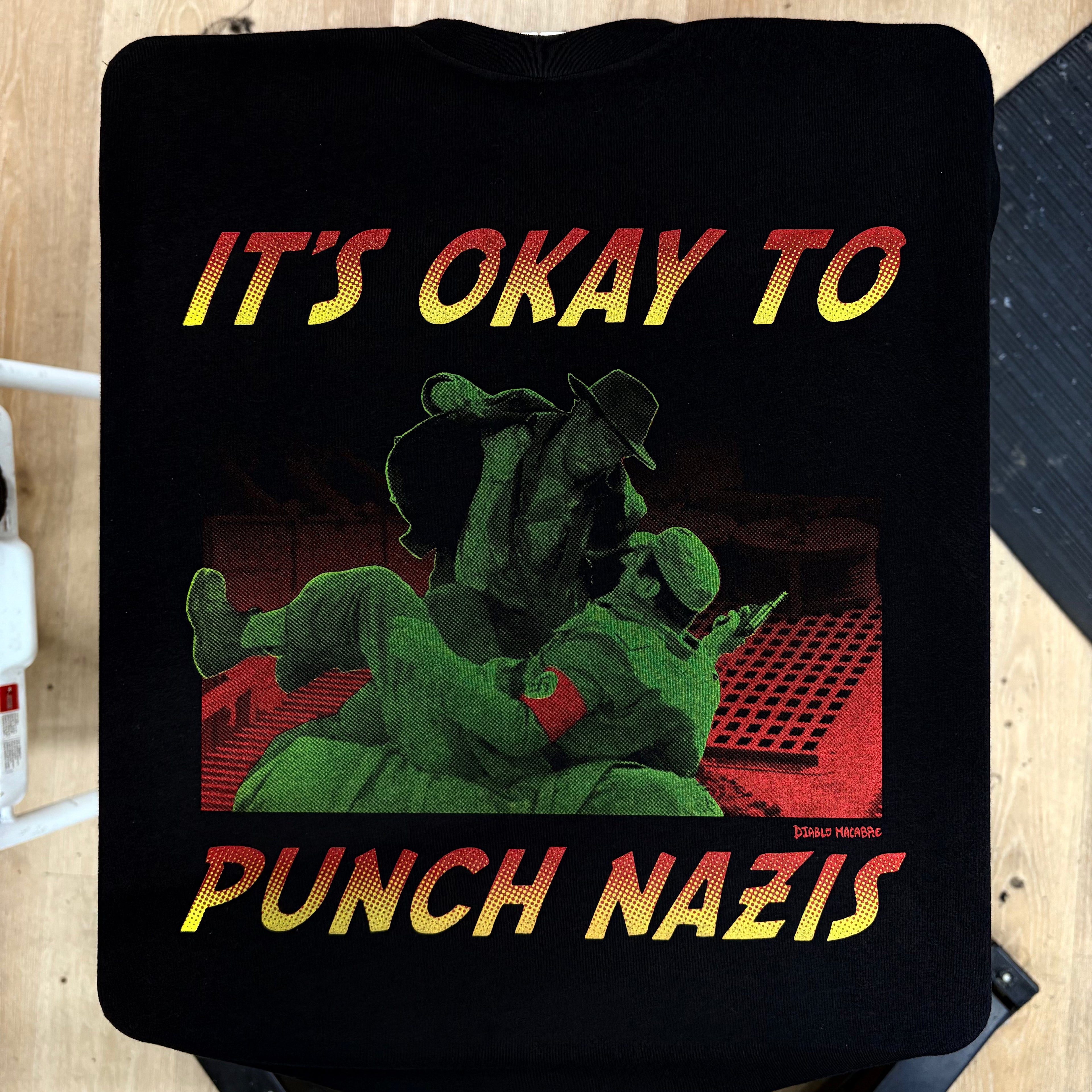 Its Okay To Punch Nazis - Two Color Version - Diablo Macabre
