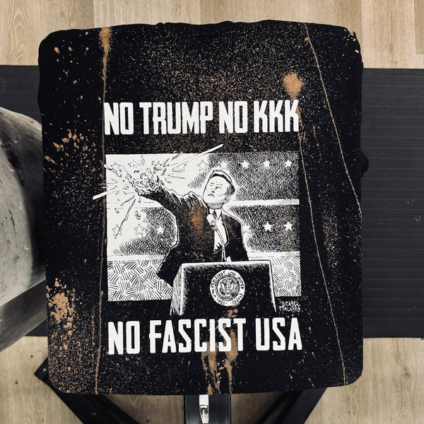 No Trump NO KKK No - Shirt - XL - Bleached (Gun Shot Style)