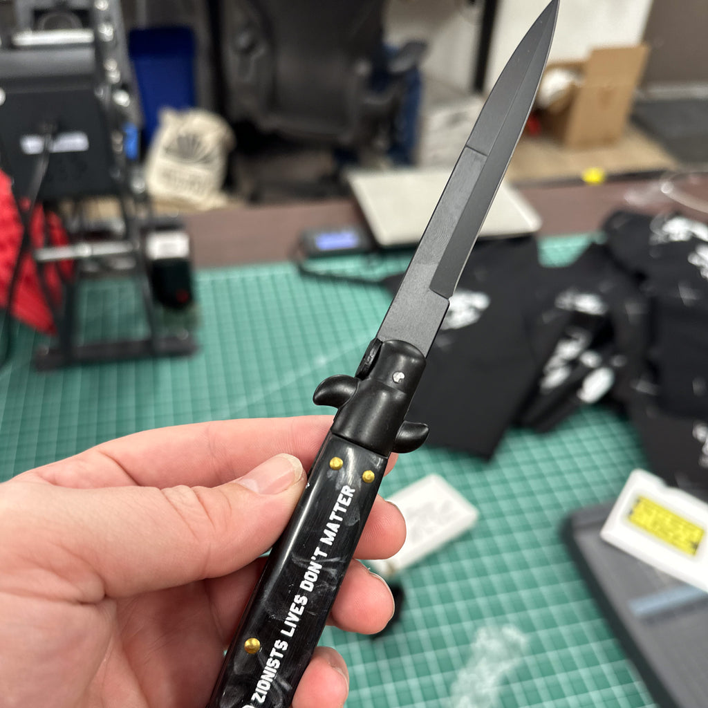 Zionist Lives Don't Matter - Engraved Switchblade
