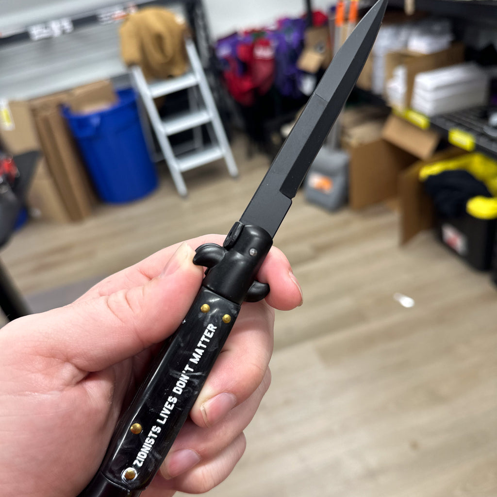 Zionist Lives Don't Matter - Engraved Switchblade