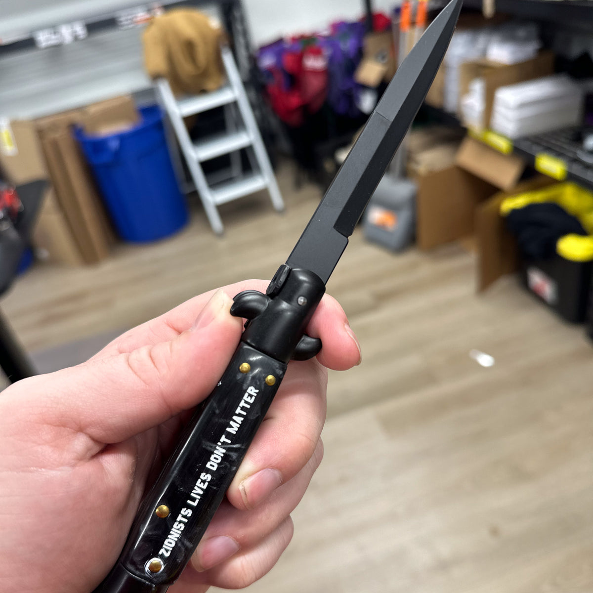 Zionist Lives Don't Matter - Engraved Switchblade