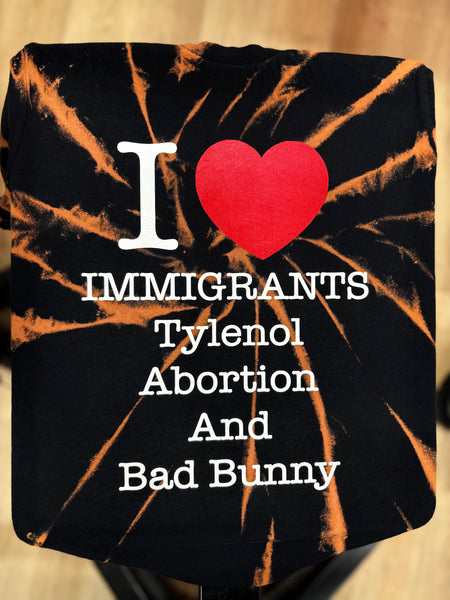 I <3 Immigrants - Shirt - LL- Bleached (Spiral Style)