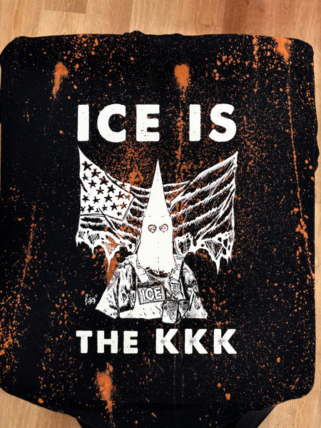 ICE is the KKK - Shirt - L - Bleached (Gun Shot Style)