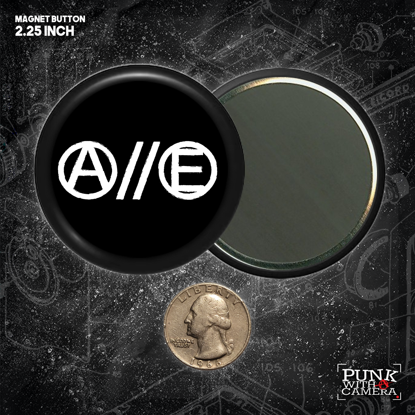 A//E Anarchy & Equality - Buttons (1, 1.25 1.5, & 2.25 Inch)