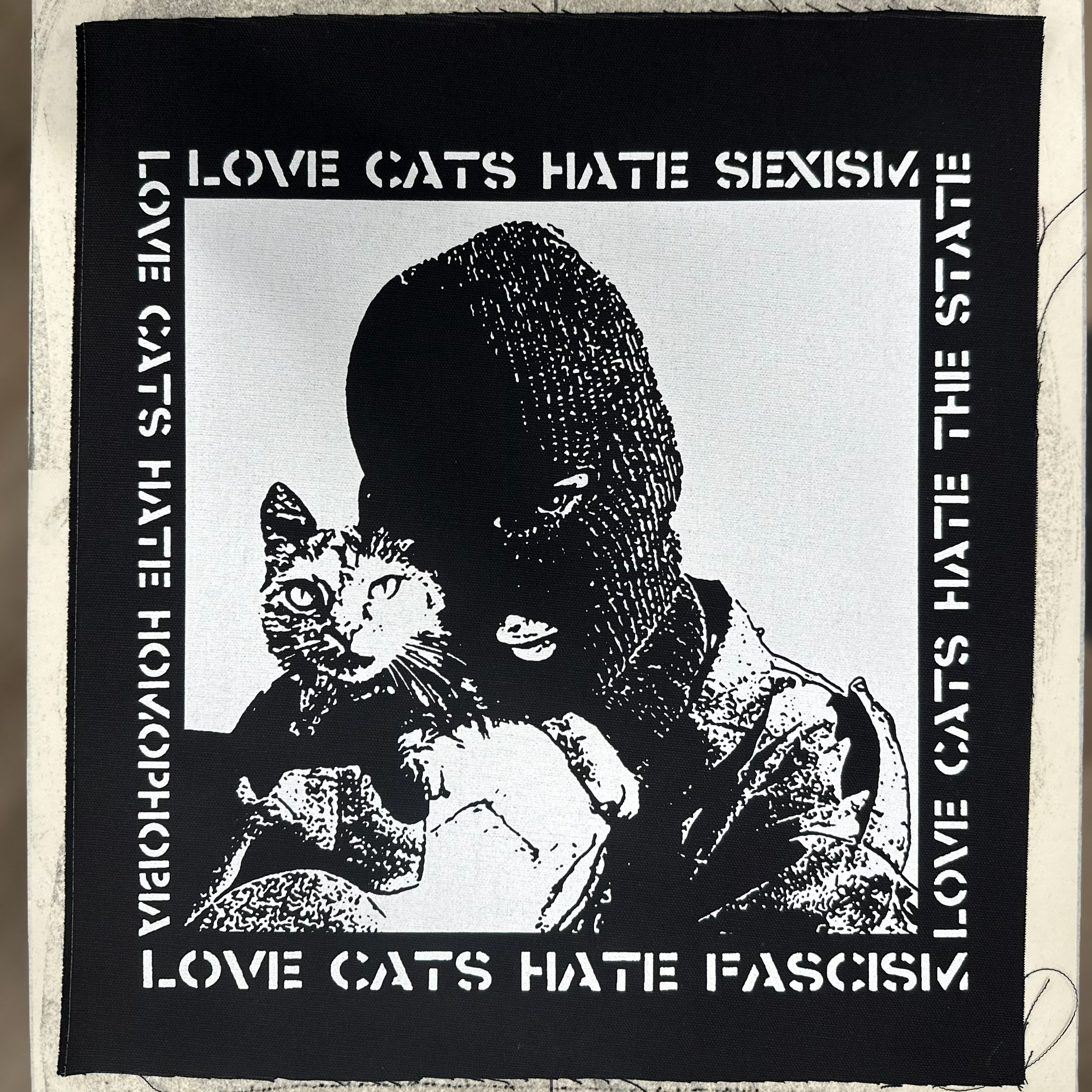 Love Cats Hate Fascism - Backpatch