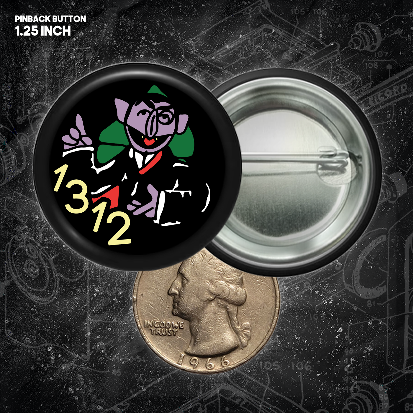 Count HAHA 1312 - Buttons (1, 1.25 1.5, & 2.25 Inch)