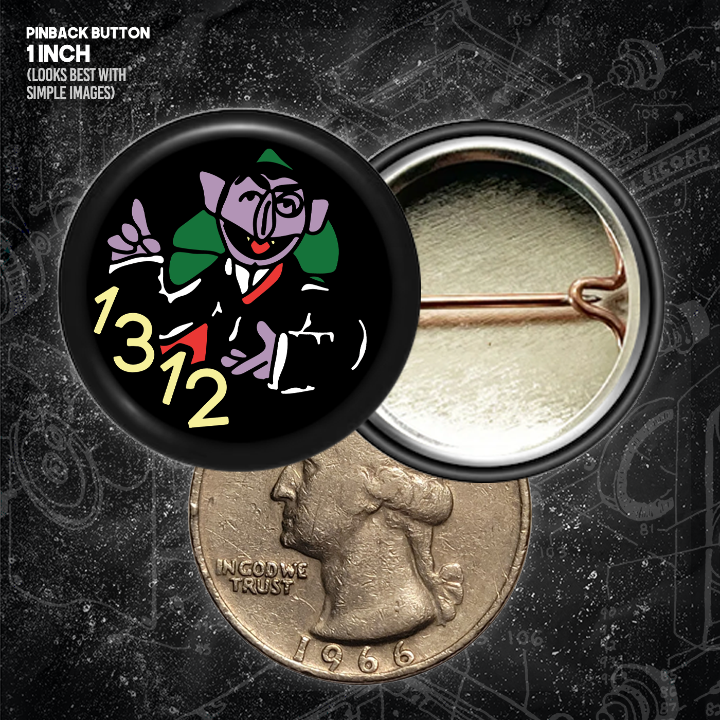 Count HAHA 1312 - Buttons (1, 1.25 1.5, & 2.25 Inch)