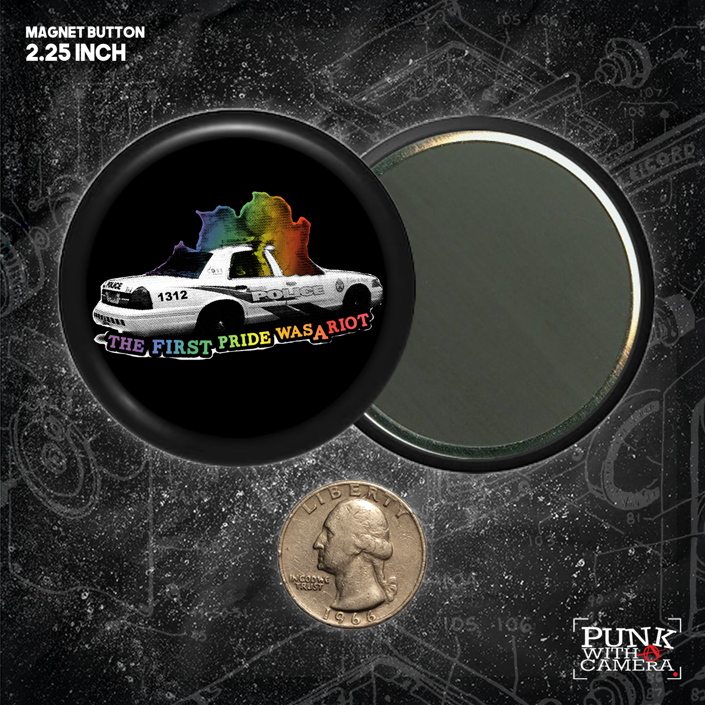 The First Pride Was A Riot - Pride Colors - Button (1.5 & 2.25 Inch)