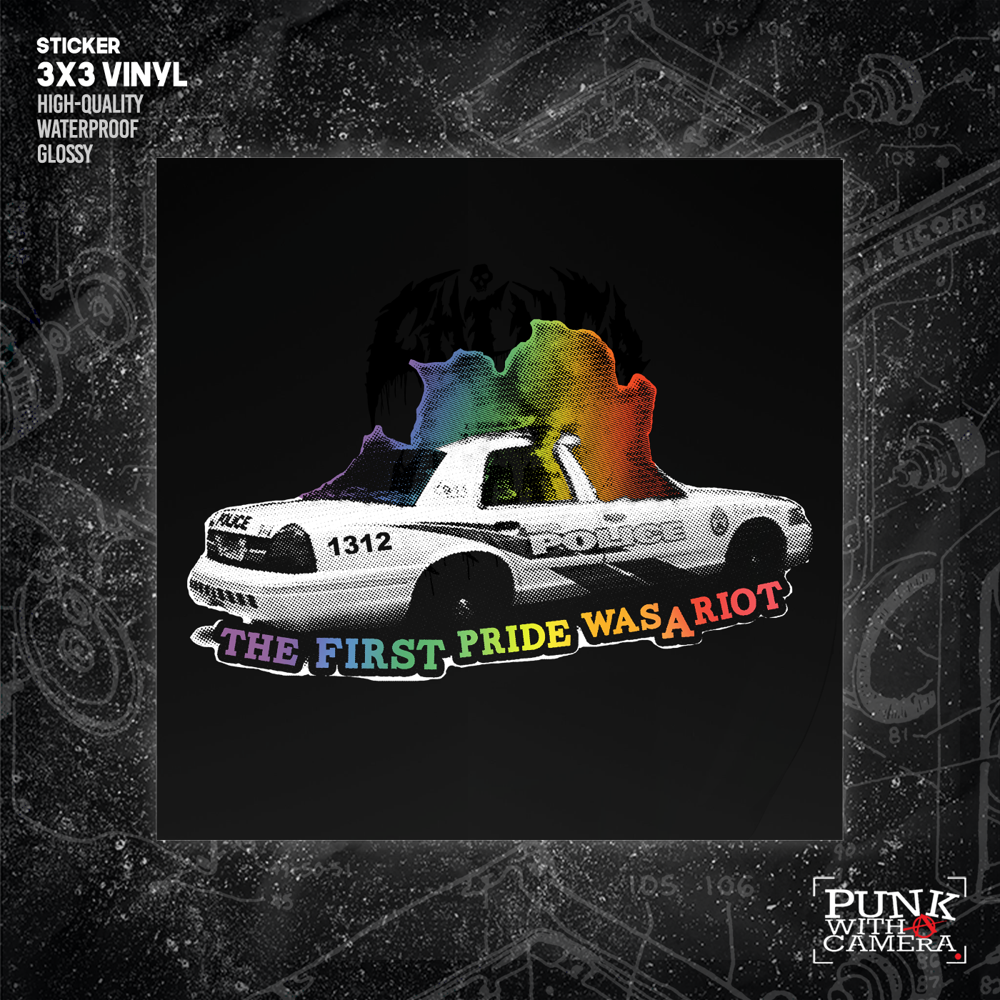 The First Pride Was A Riot - Pride Colors - Sticker (3x3)