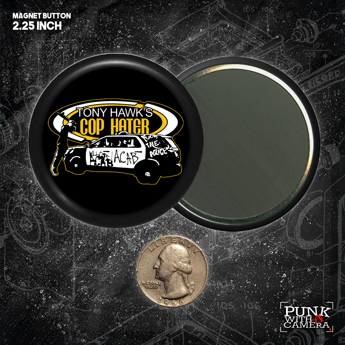 Tony Hawk's Cop Hater - Buttons (1, 1.25, 1.5, & 2.25 Inch)