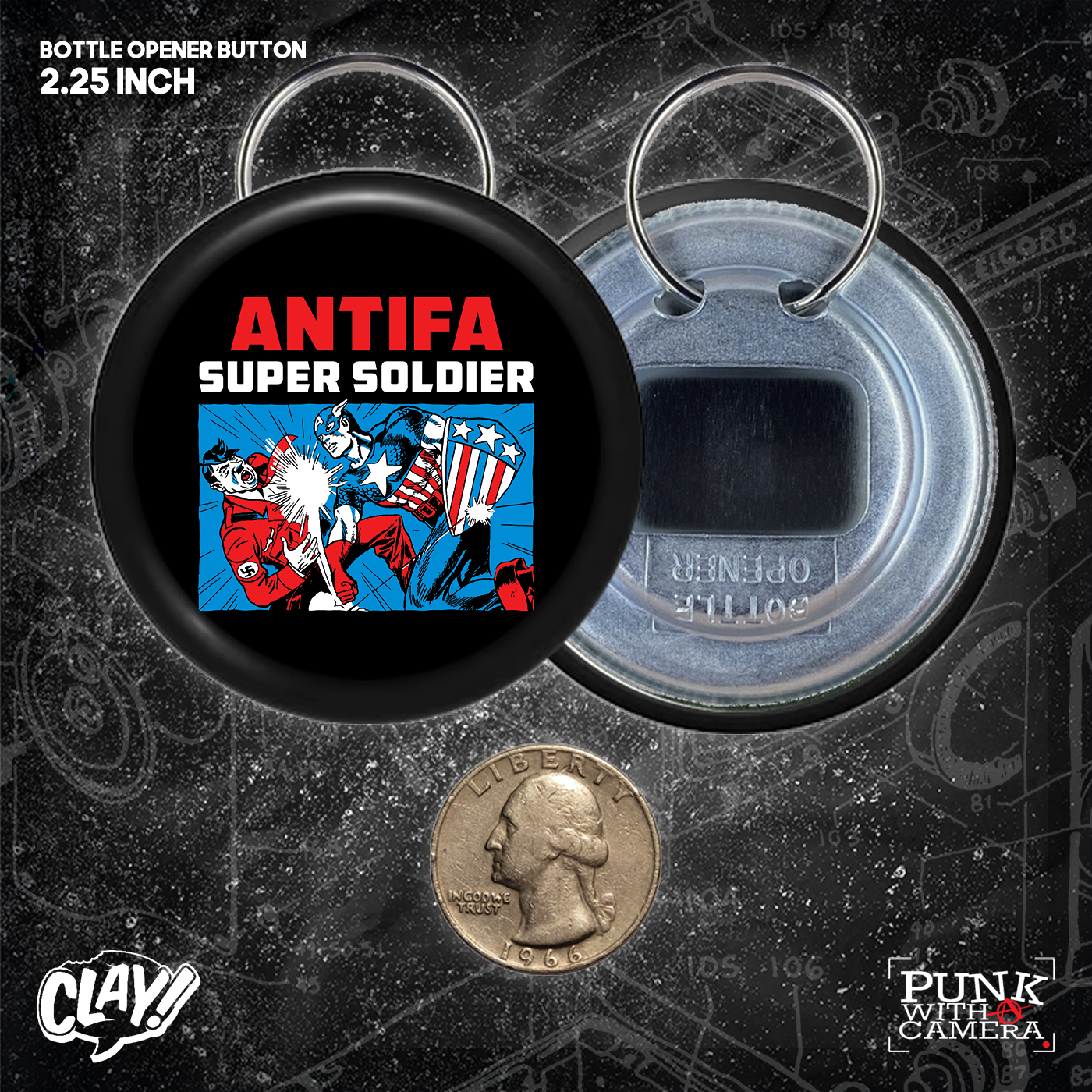 Antifa Super Soldier - Button (1.5 & 2.25 Inch)