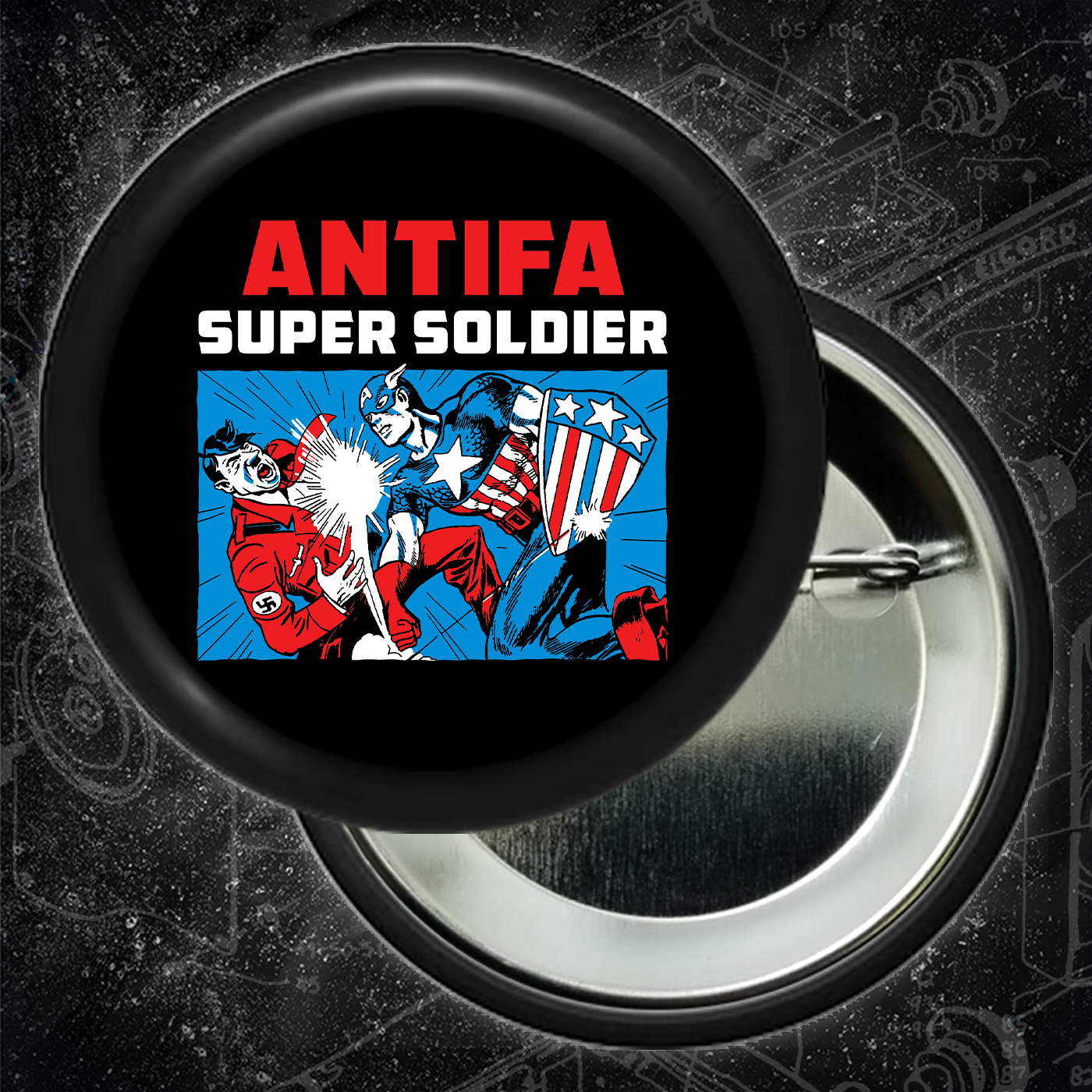 Antifa Super Soldier - Button (1.5 & 2.25 Inch)