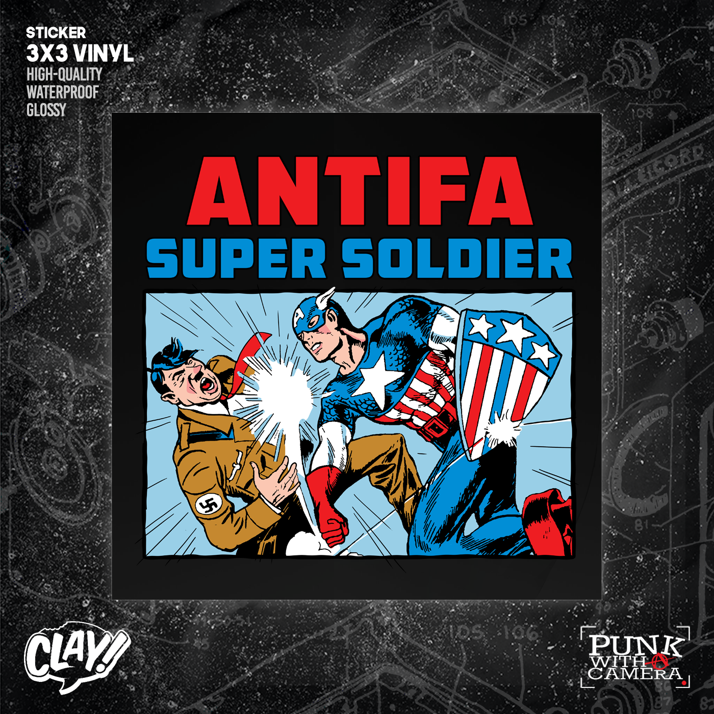 Antifa Super Soldier - Sticker (3x3)