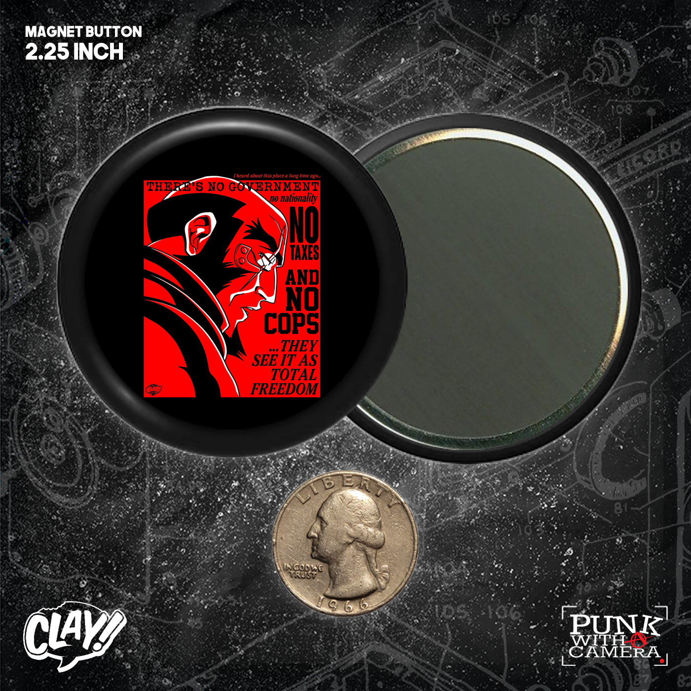 There's No Government  - Button 2.25 Inch