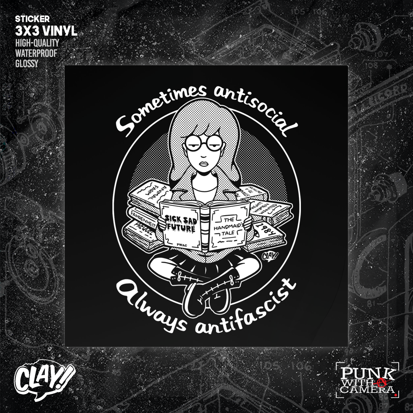 Sometimes Antisocial Always Antifascist - Sticker (3x3)