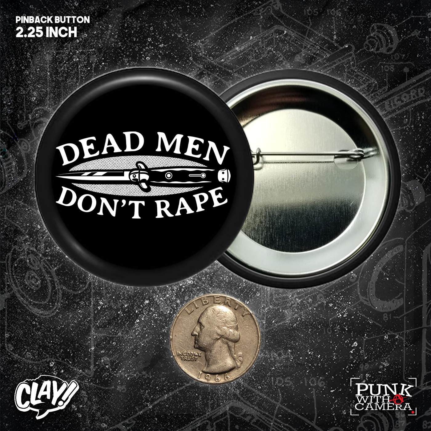 Dead Men Don't Rape - Buttons (1, 1.25, 1.5, & 2.25 Inch)