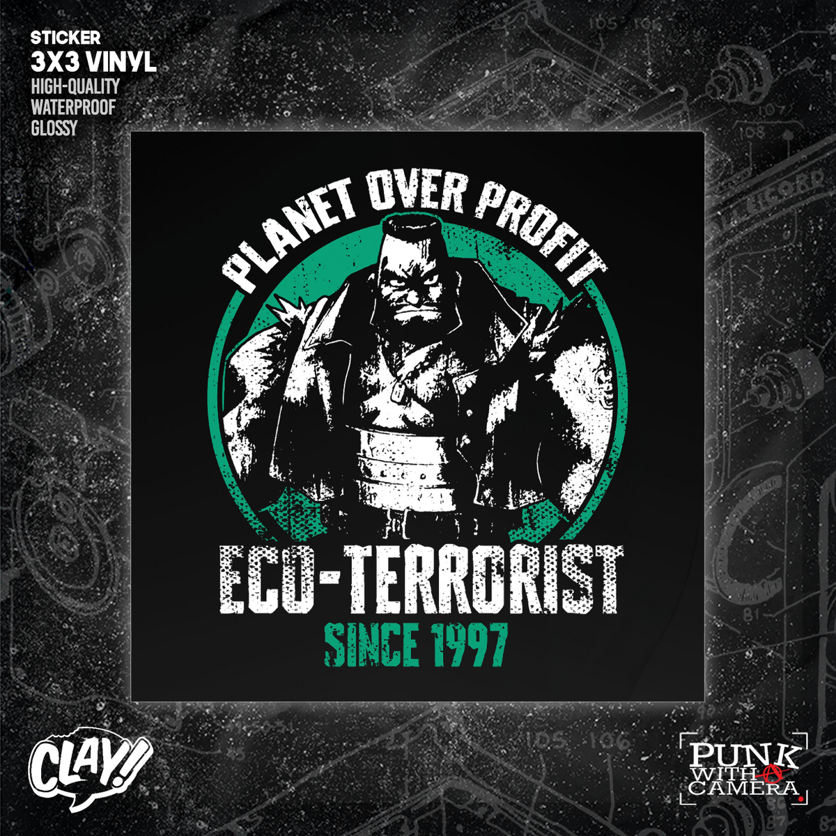 Planet Over Profit Eco Terrorist Since 1997 - Sticker (3x3)