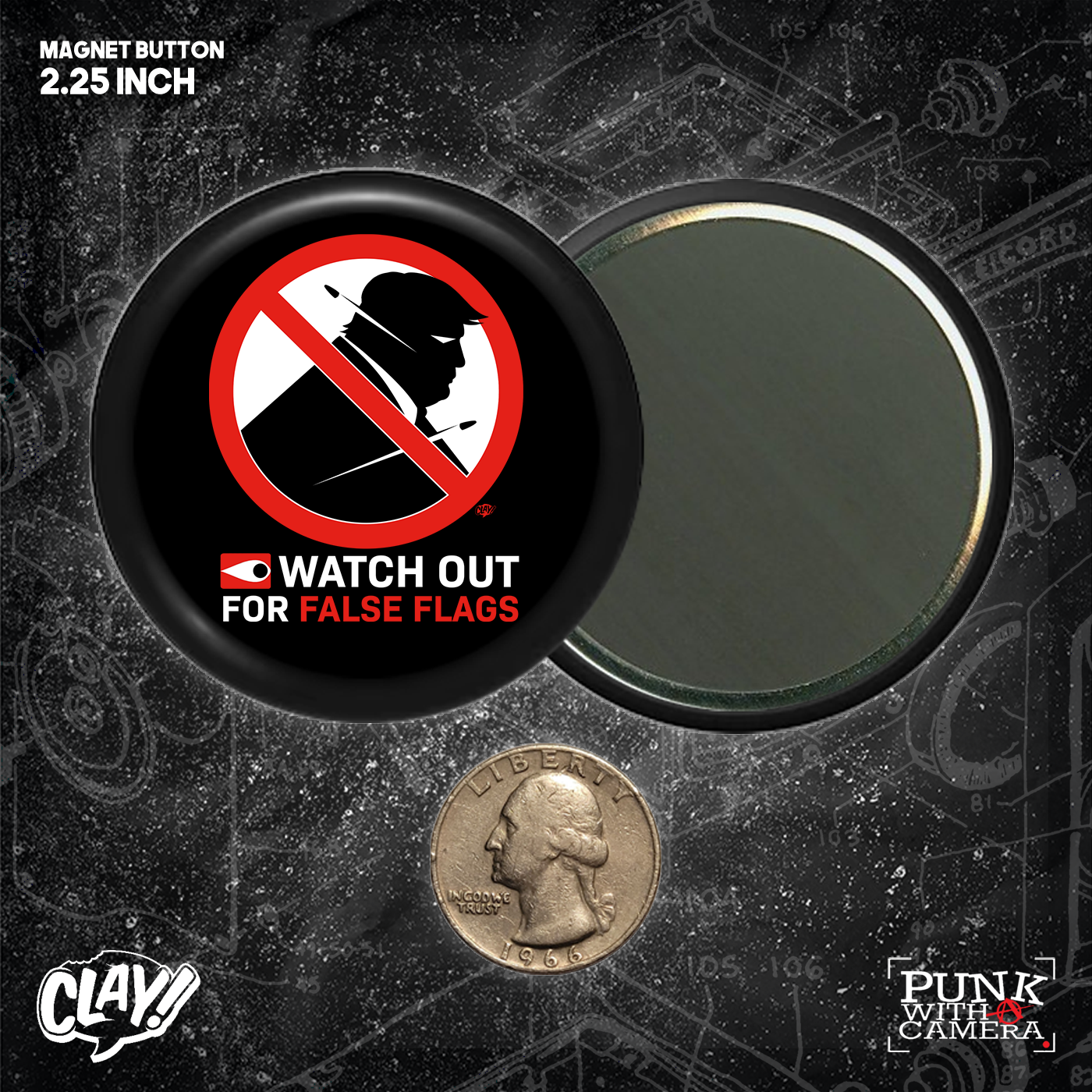 Watch Out For False Flags - Trump - Buttons (1.5 & 2.25 Inch)