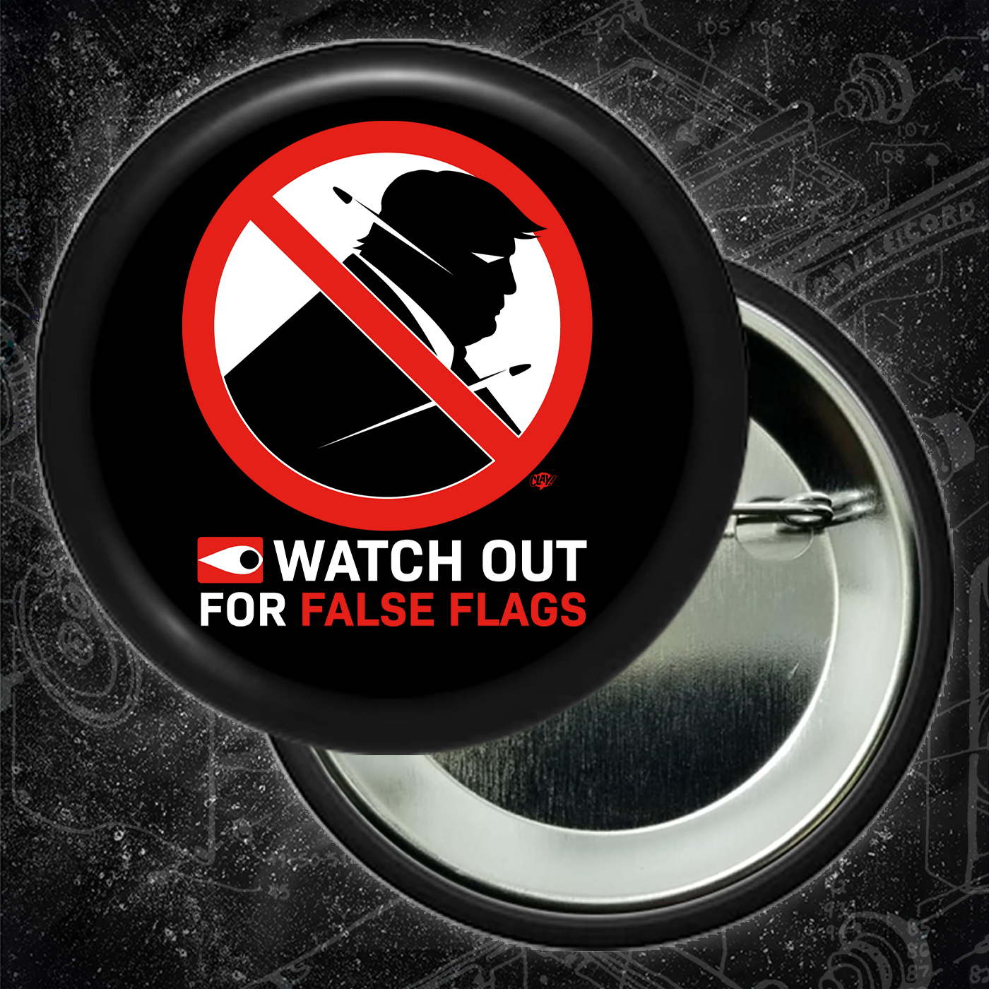 Watch Out For False Flags - Trump - Buttons (1.5 & 2.25 Inch)