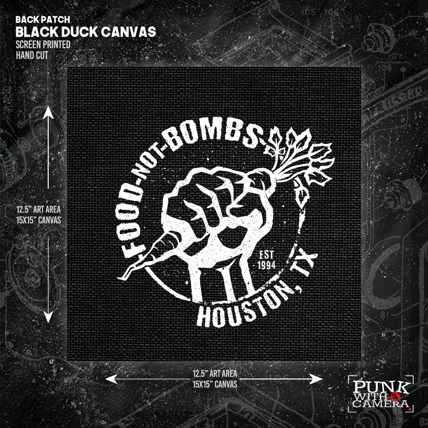 Food Not Bombs - Houston, Tx - Backpatch