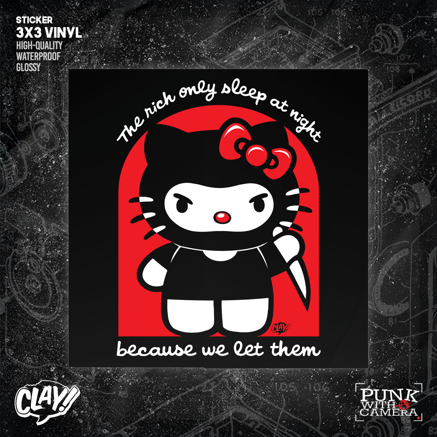 The Rich Only Sleep At Night Because We Let Them - Knife - Sticker (3x3)