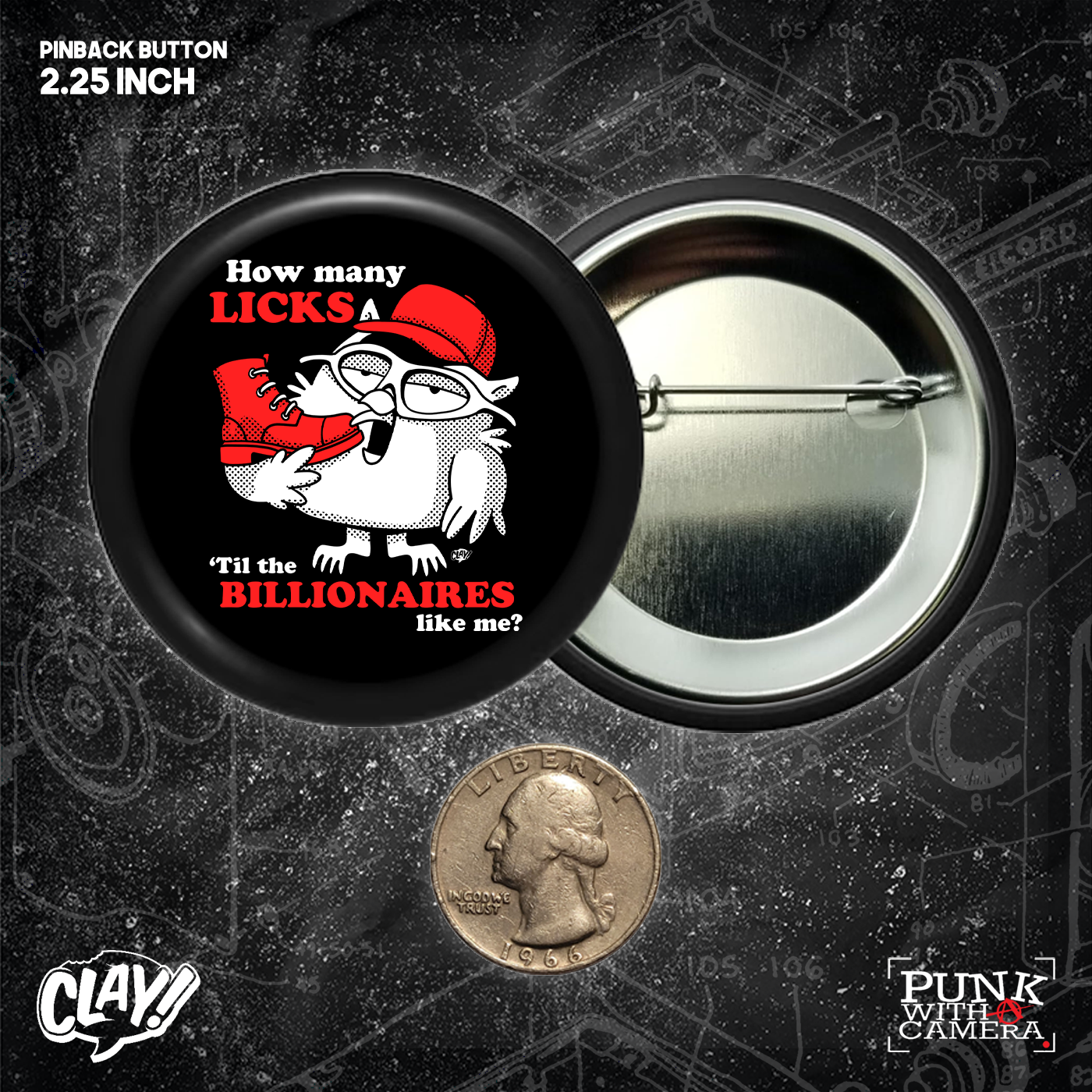 How Many Licks 'Til The Billionaires Like Me - Button 2.25 Inch