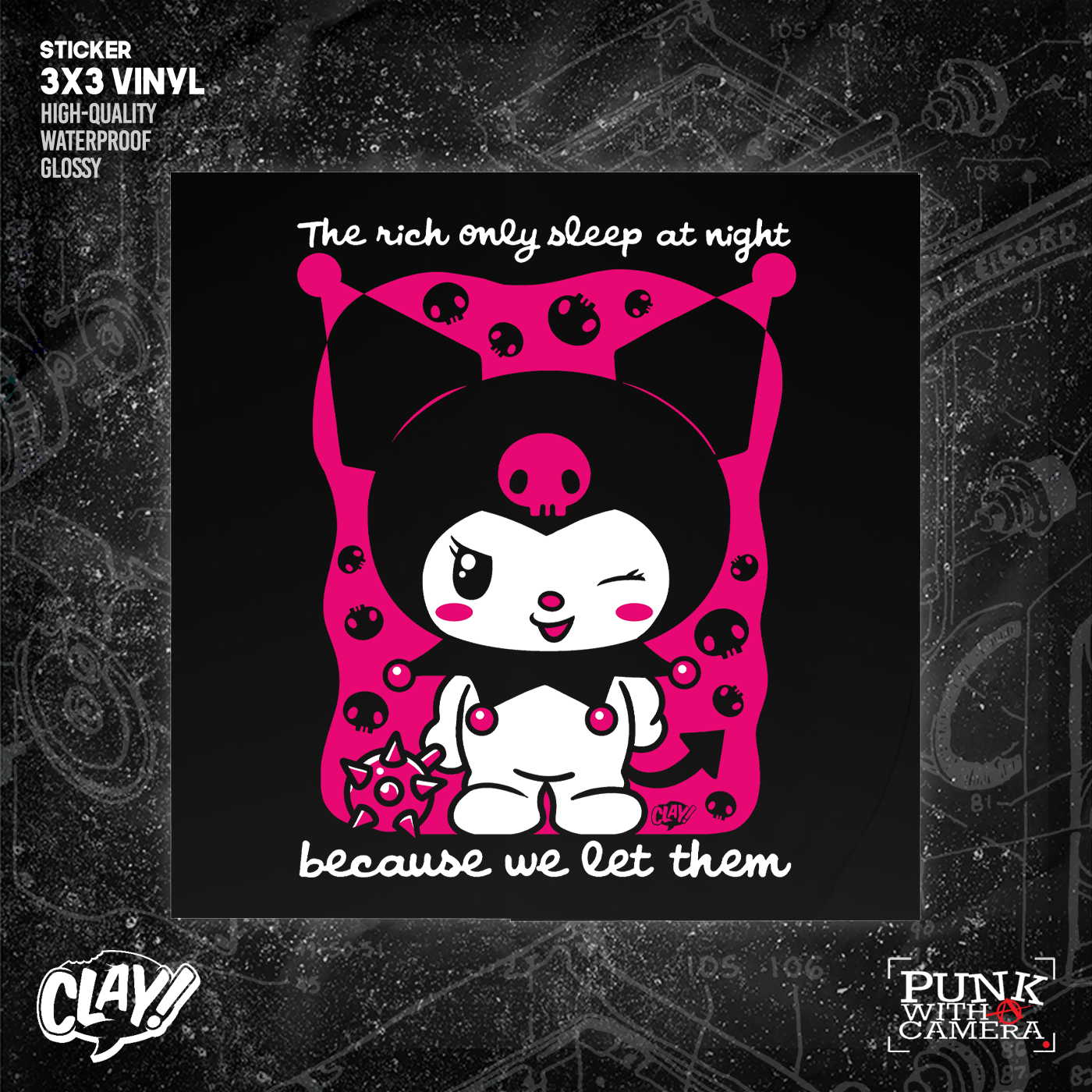 The Rich Only Sleep At Night Because We Let Them - Mace - Sticker (3x3)
