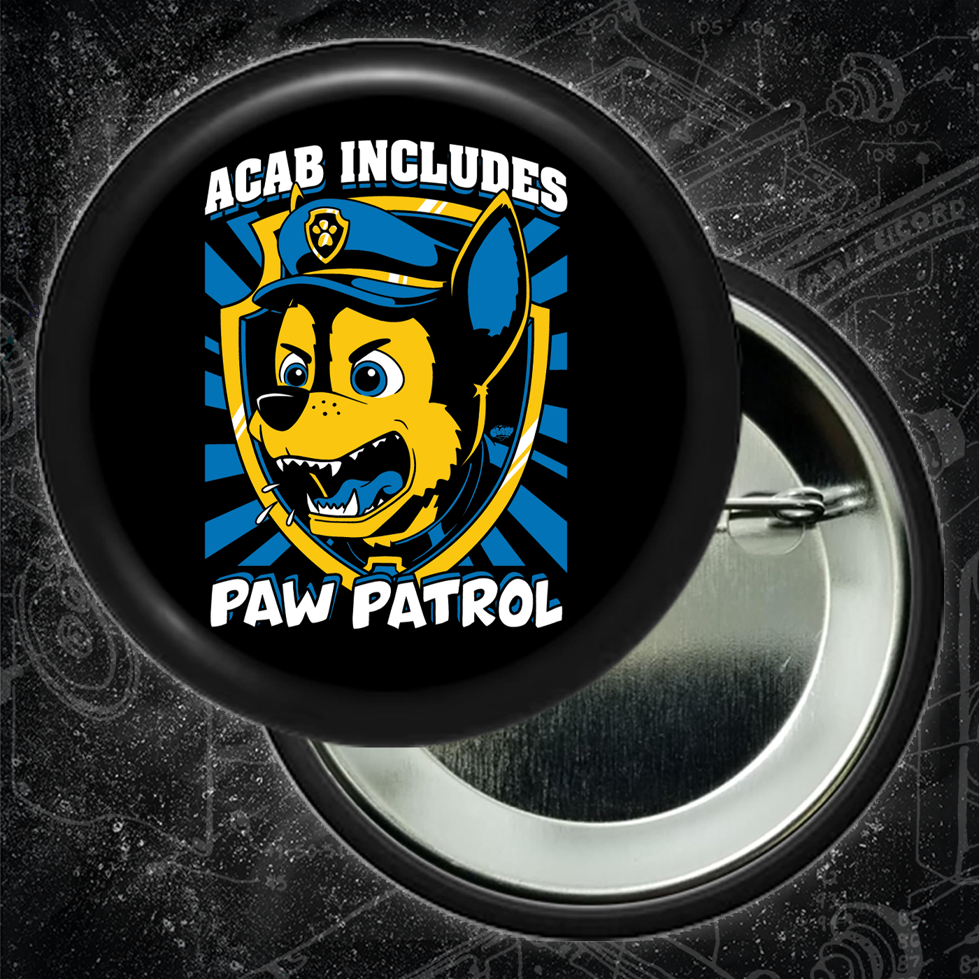 ACAB Includes Paw Patrol - Buttons 2.25 Inch