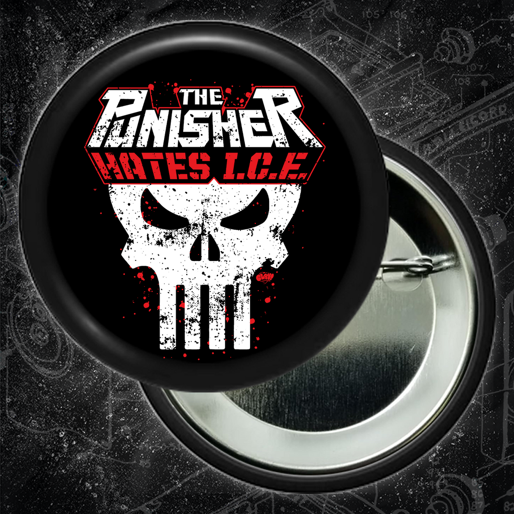 The Punisher Hates Ice - Buttons (1, 1.25, 1.5, & 2.25 Inch)