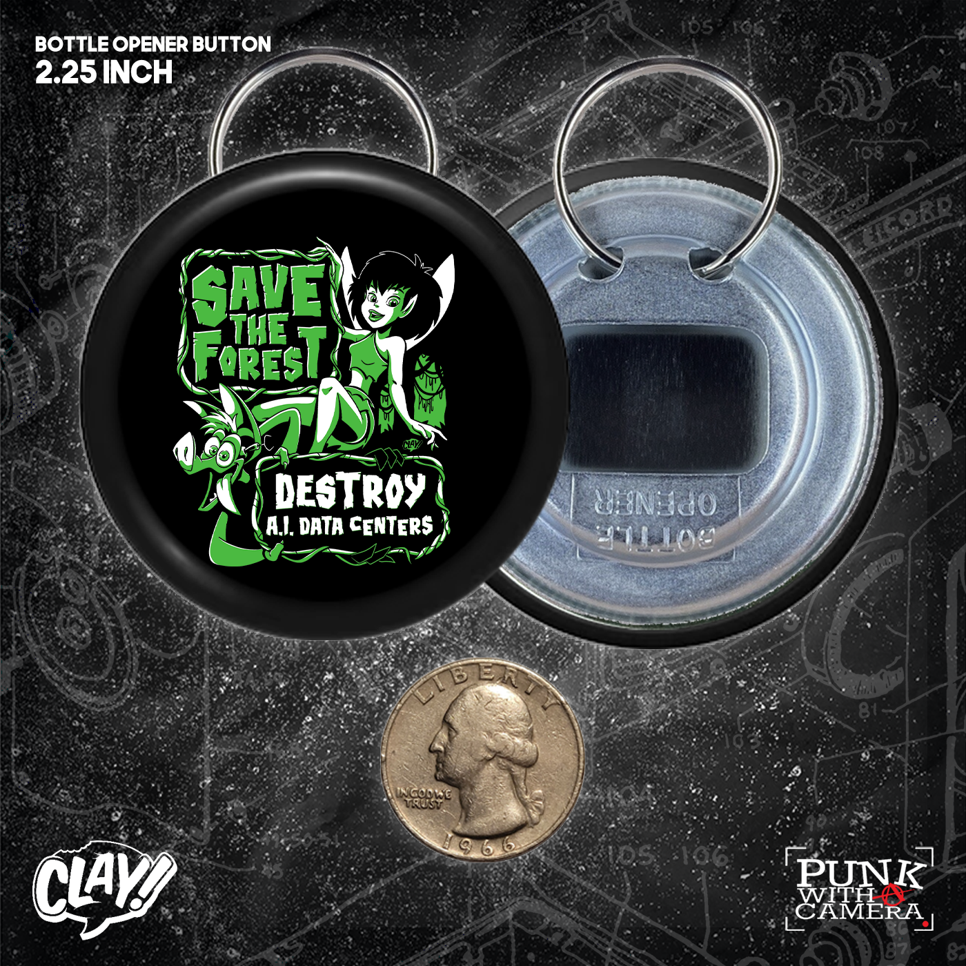 Save the Forest Destroy AI Data Centers - Button (1.5 & 2.25 Inch)