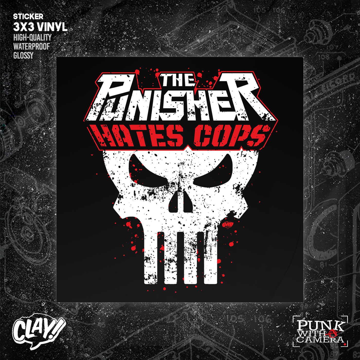 The Punisher Hates Cops - Sticker (3x3)