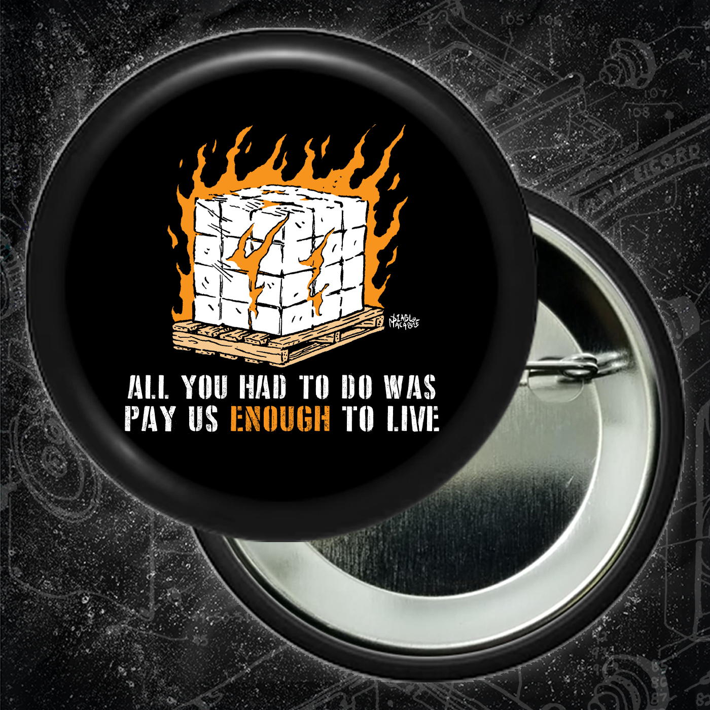 All You Had To Do Was Pay Us Enough To Live - Button 2.25 Inch