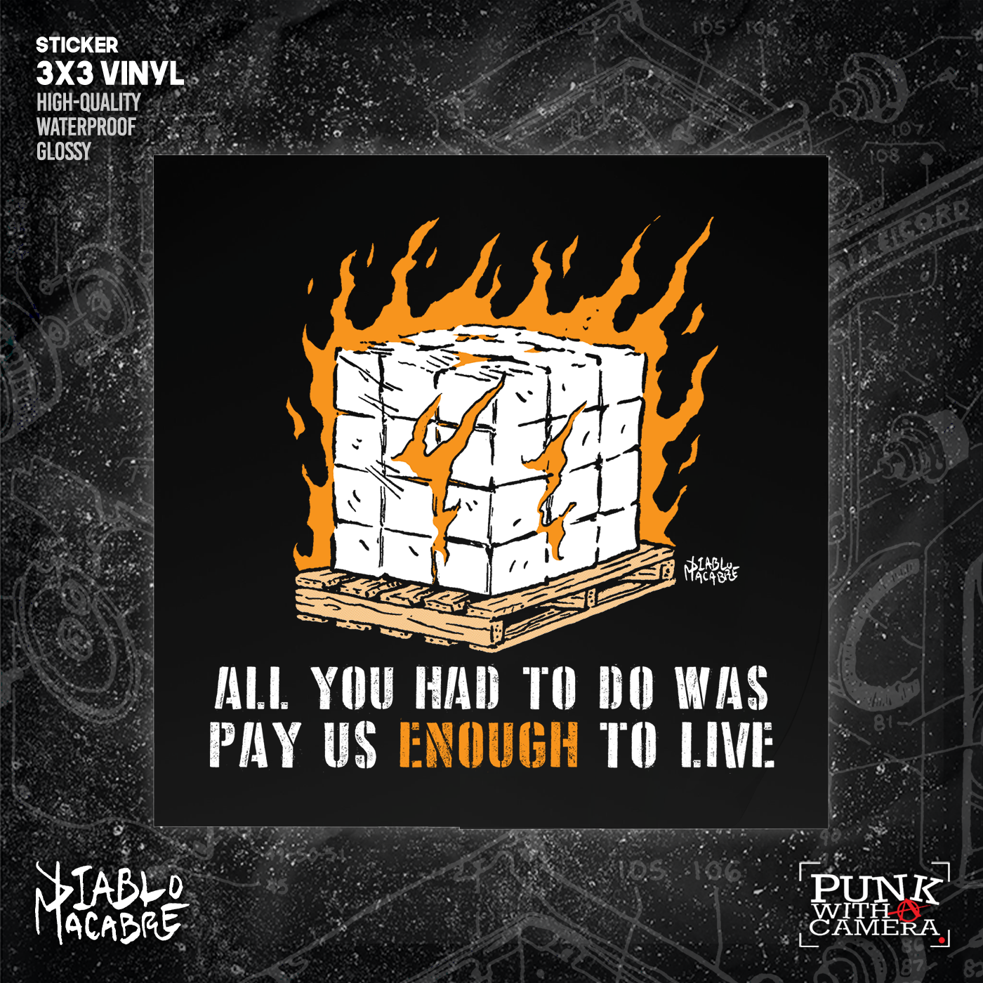 All You Had To Do Was Pay Us Enough To Live - Sticker (3X3)