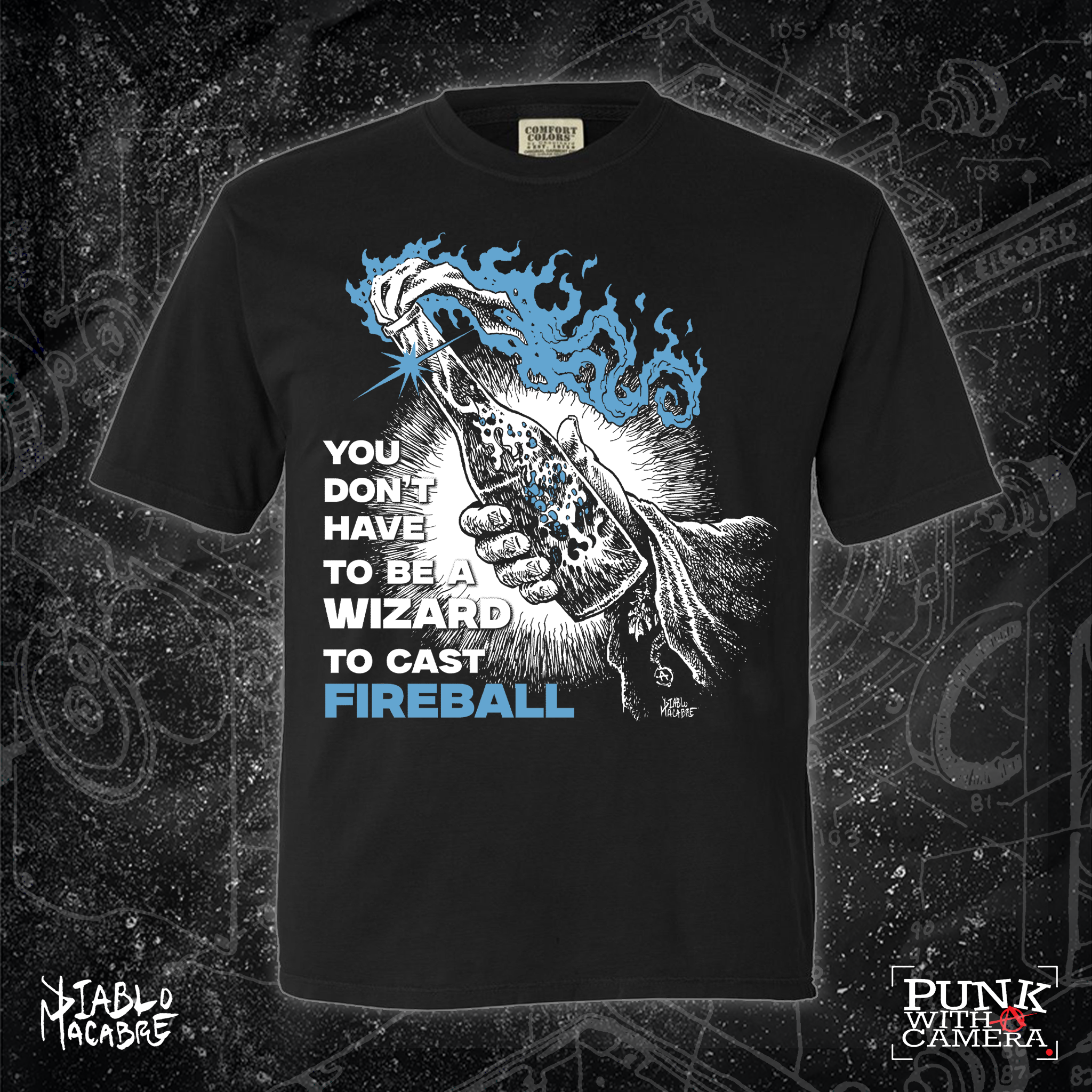 You Don't Need To Be A Wizard To Cast A Fireball - Blue Two Color Version - Diablo Macabre