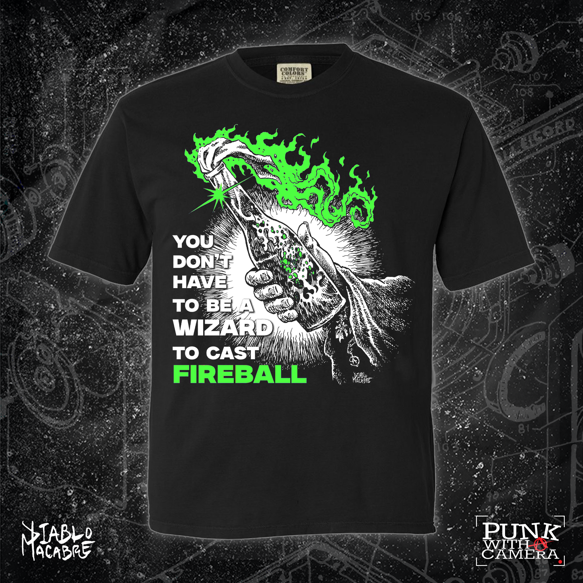 You Don't Need To Be A Wizard To Cast A Fireball - Green Two Color Version - Diablo Macabre