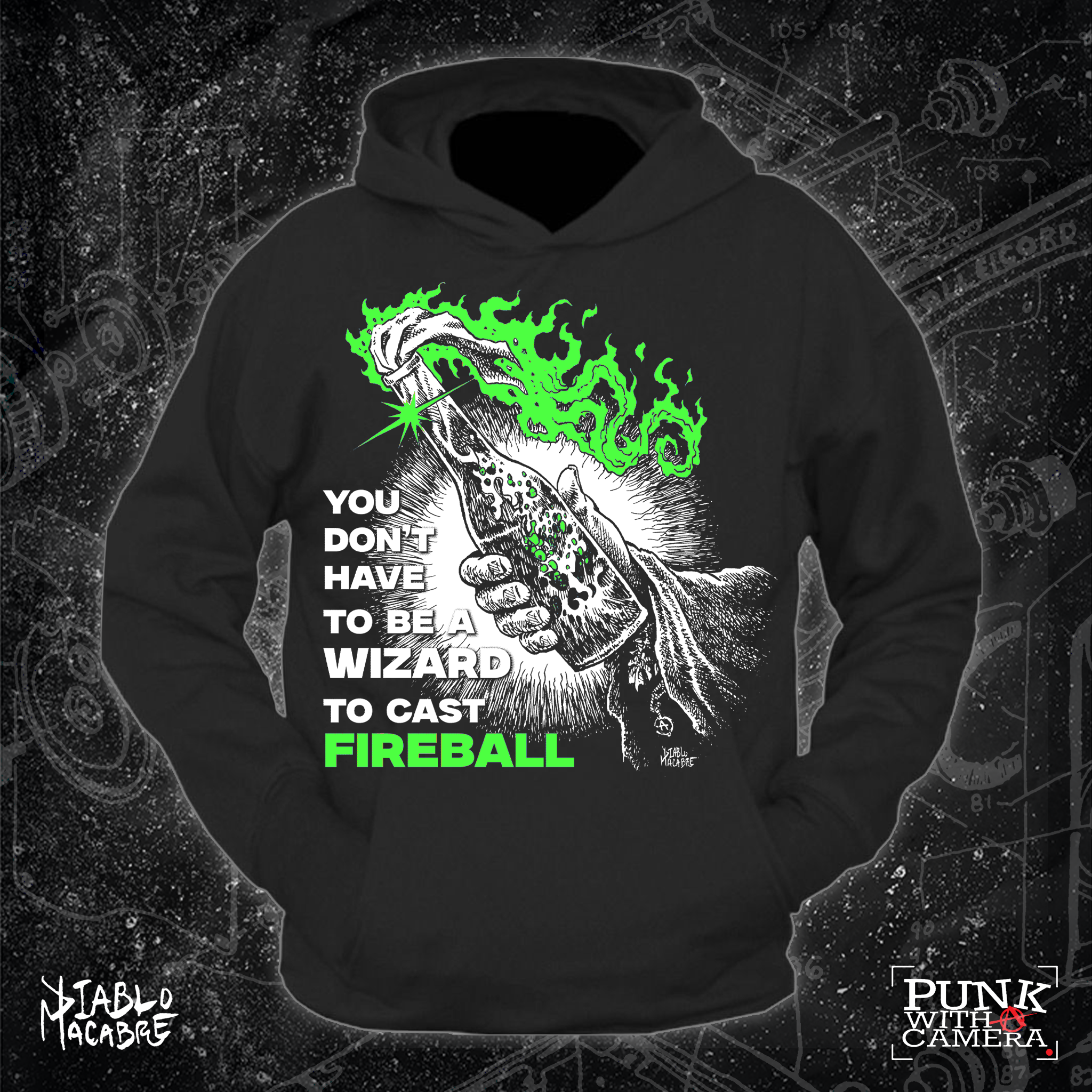 You Don't Need To Be A Wizard To Cast A Fireball - Green Two Color Version - Diablo Macabre