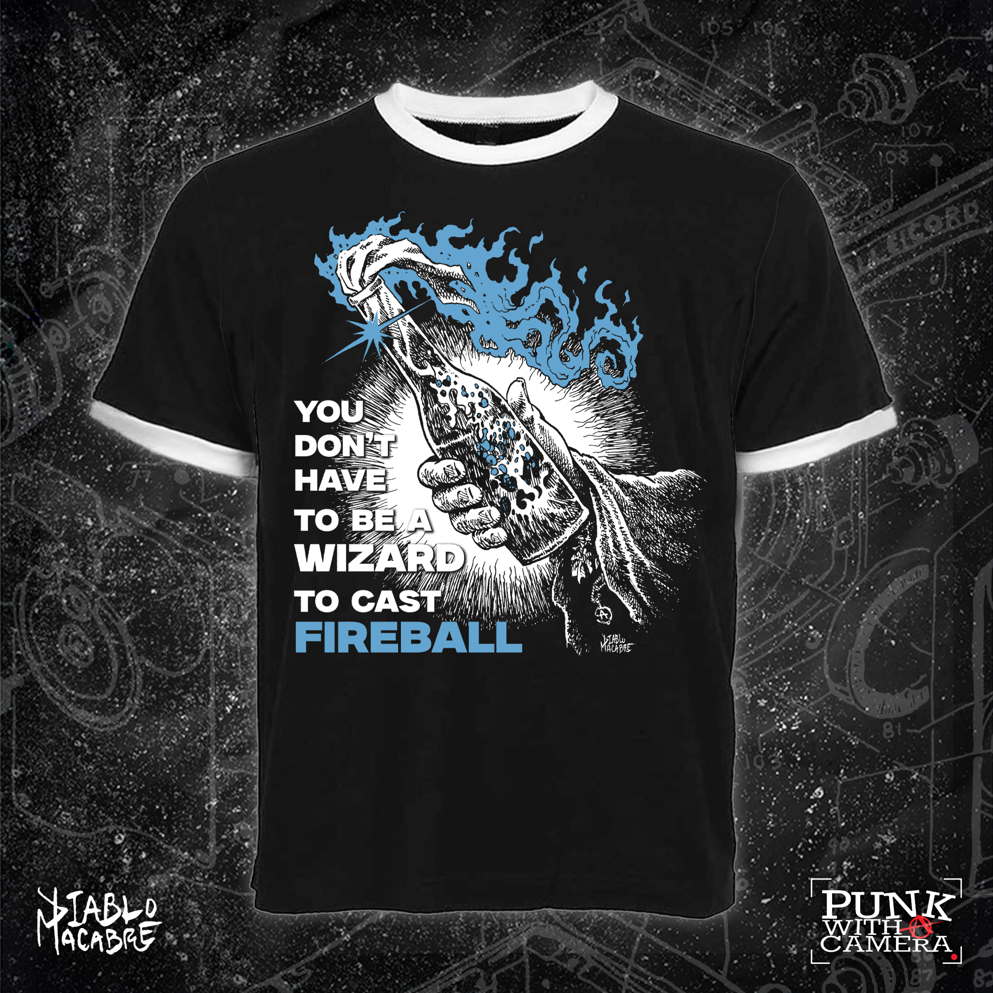 You Don't Need To Be A Wizard To Cast A Fireball - Blue Two Color Version - Diablo Macabre